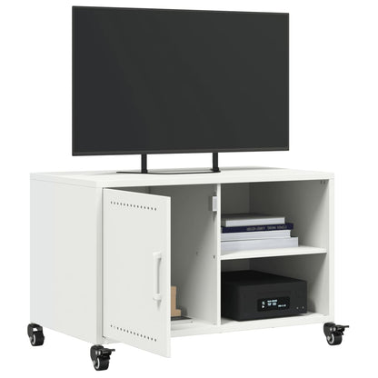 Mobile TV Bianco 68x39x43,5 cm in Acciaio - homemem39