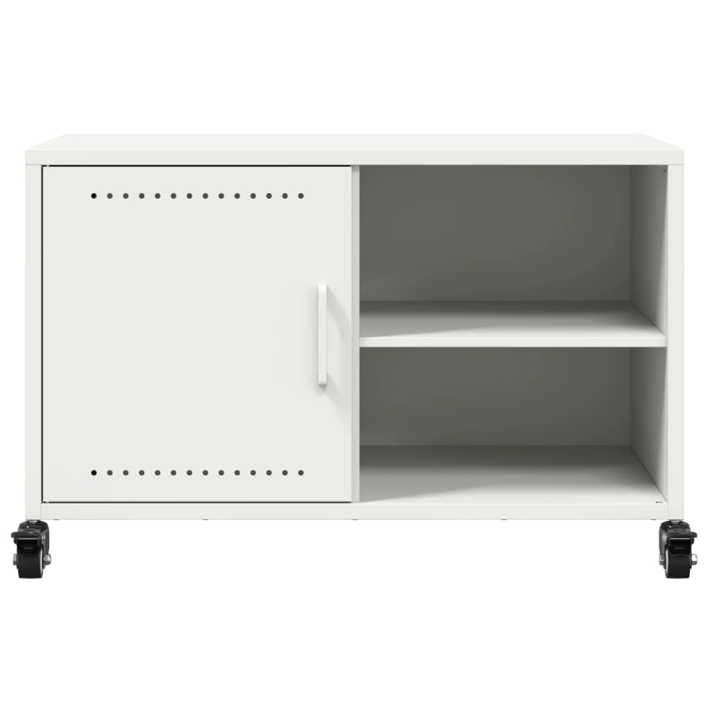 Mobile TV Bianco 68x39x43,5 cm in Acciaio - homemem39