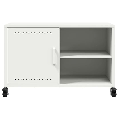 Mobile TV Bianco 68x39x43,5 cm in Acciaio - homemem39