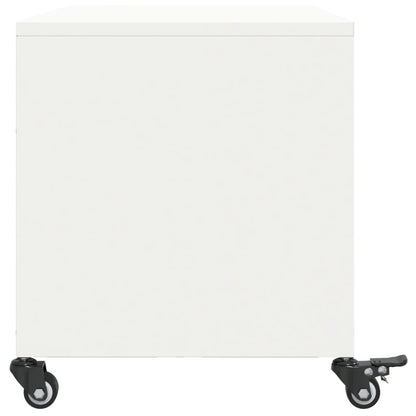 Mobile TV Bianco 68x39x43,5 cm in Acciaio - homemem39