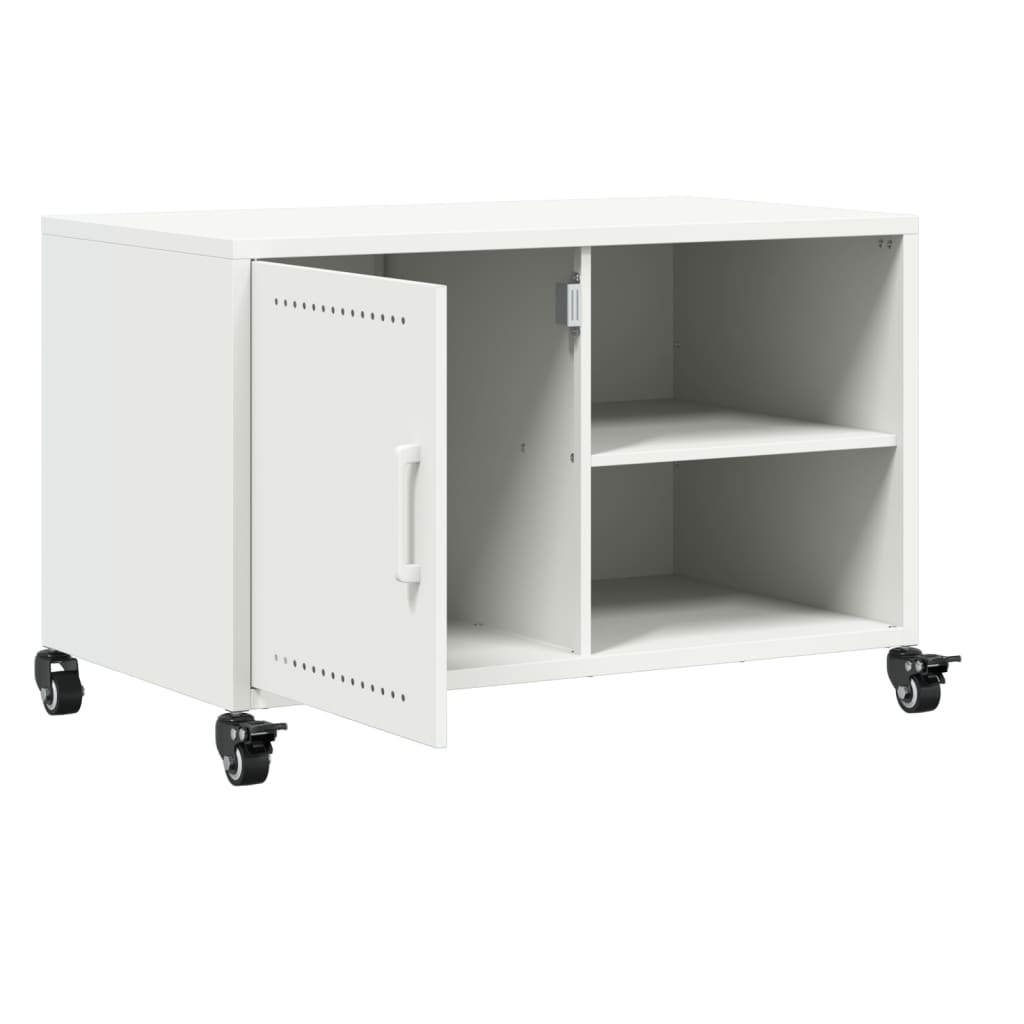 Mobile TV Bianco 68x39x43,5 cm in Acciaio - homemem39
