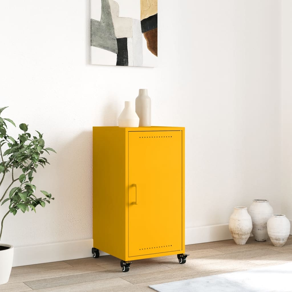 Credenza Giallo Antracite 36x39x72 cm Acciaio Laminato a Freddo - homemem39