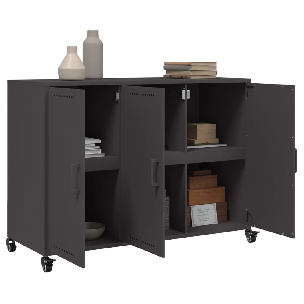 Credenza Nera 100,5x39x72 cm in Acciaio | homemem39