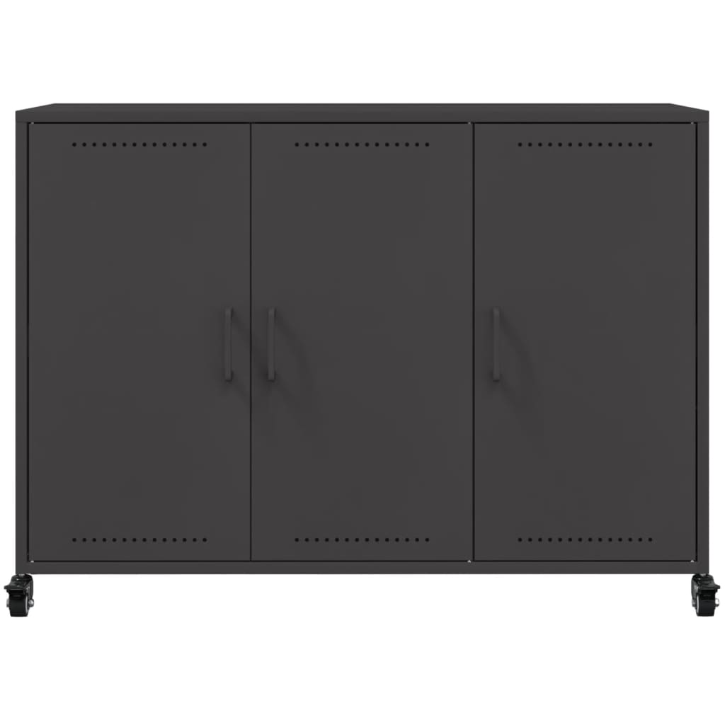 Credenza Nera 100,5x39x72 cm in Acciaio | homemem39