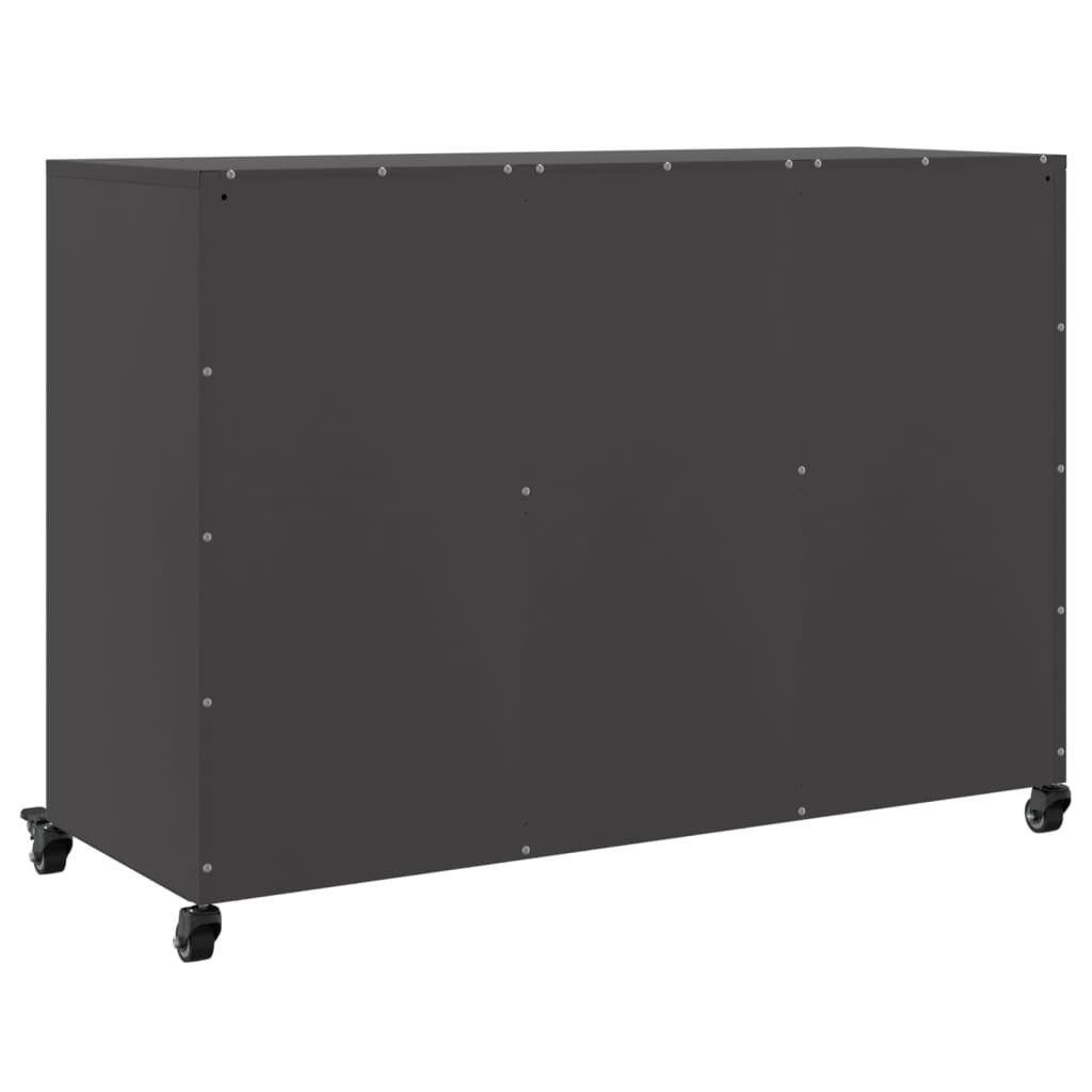 Credenza Nera 100,5x39x72 cm in Acciaio | homemem39