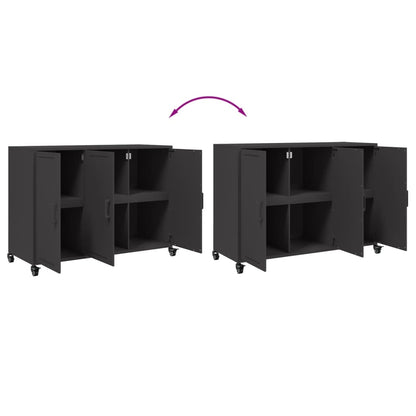 Credenza Nera 100,5x39x72 cm in Acciaio | homemem39