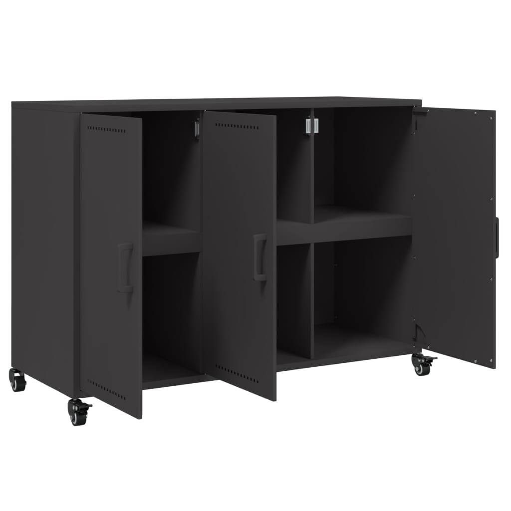 Credenza Nera 100,5x39x72 cm in Acciaio | homemem39