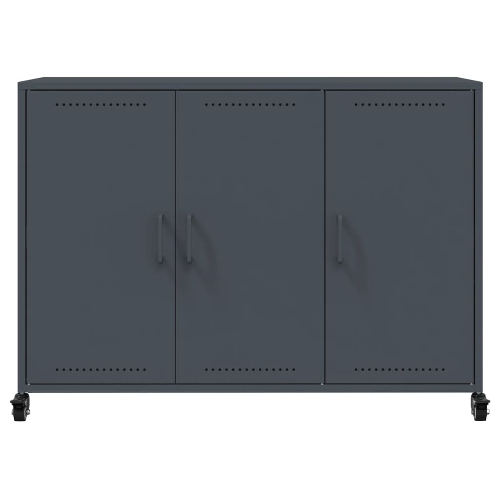 Credenza Antracite 100,5x39x72 cm in Acciaio - homemem39
