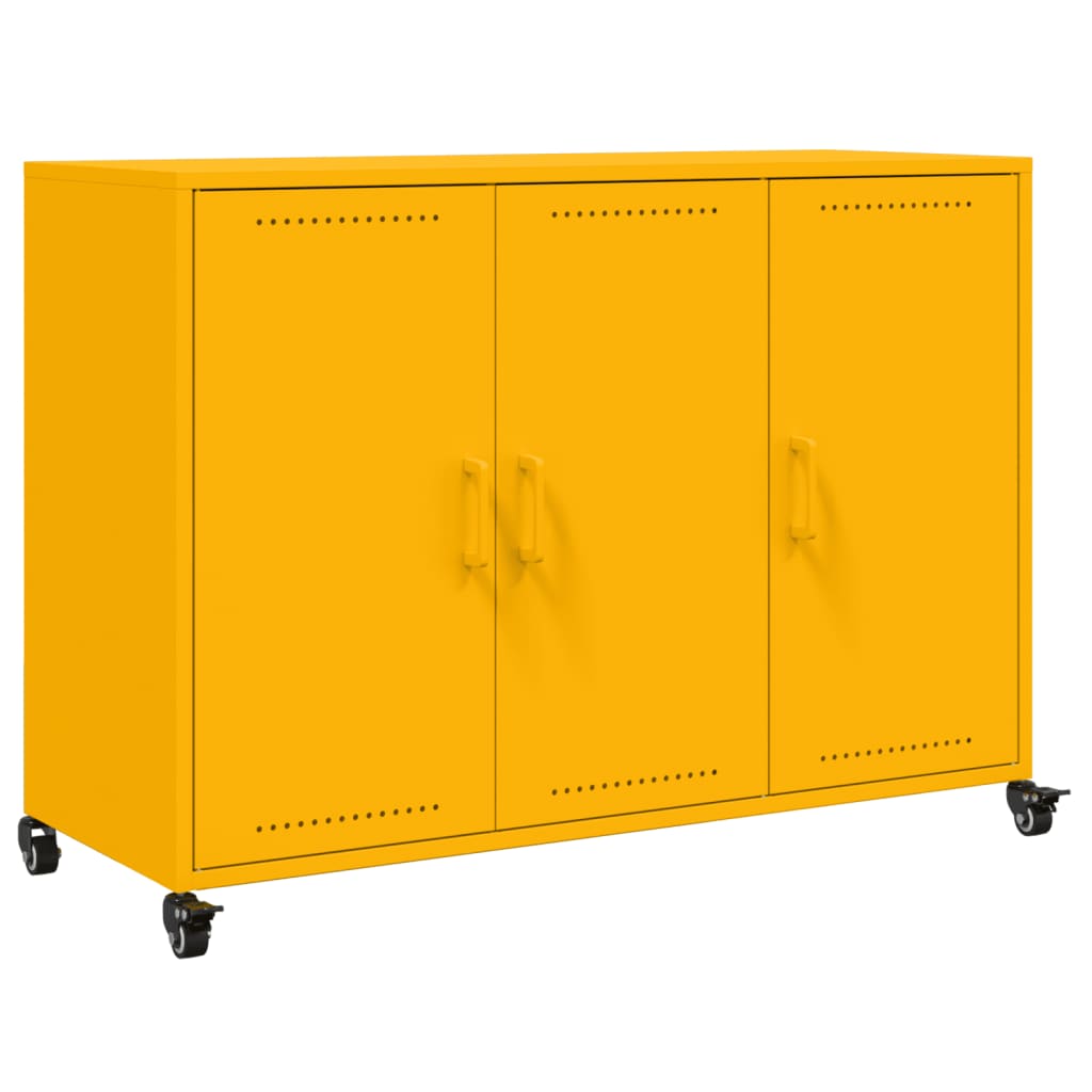 Credenza Giallo Senape 100,5x39x72 cm in Acciaio - homemem39