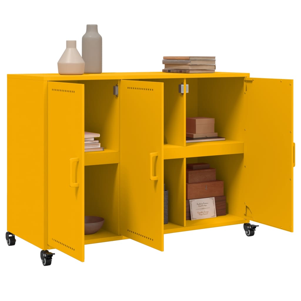 Credenza Giallo Senape 100,5x39x72 cm in Acciaio - homemem39
