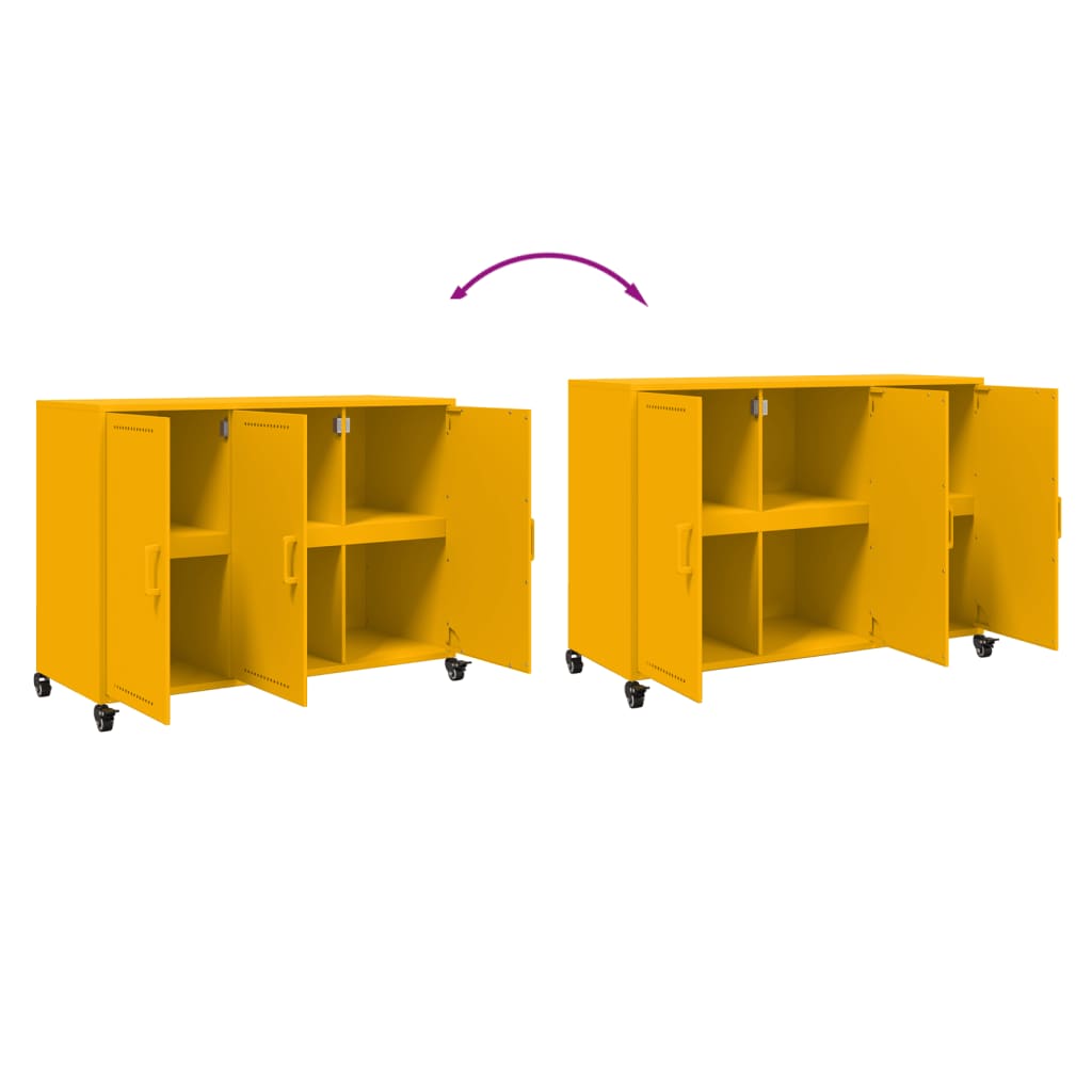 Credenza Giallo Senape 100,5x39x72 cm in Acciaio - homemem39