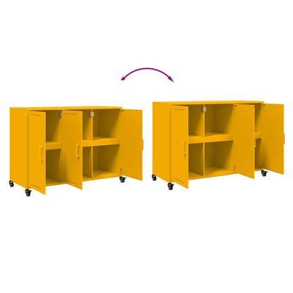 Credenza Giallo Senape 100,5x39x72 cm in Acciaio - homemem39