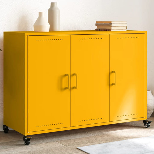 Credenza Giallo Senape 100,5x39x72 cm in Acciaio - homemem39