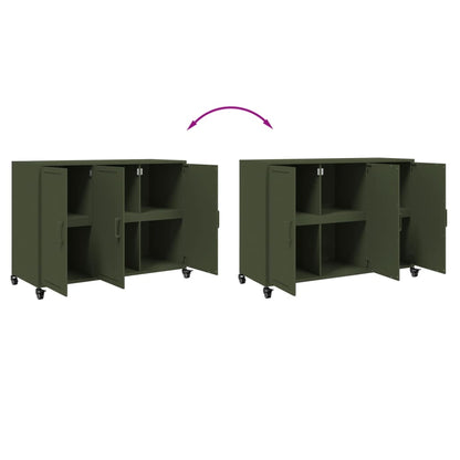 Credenza Verde Oliva 100,5x39x72 cm in Acciaio