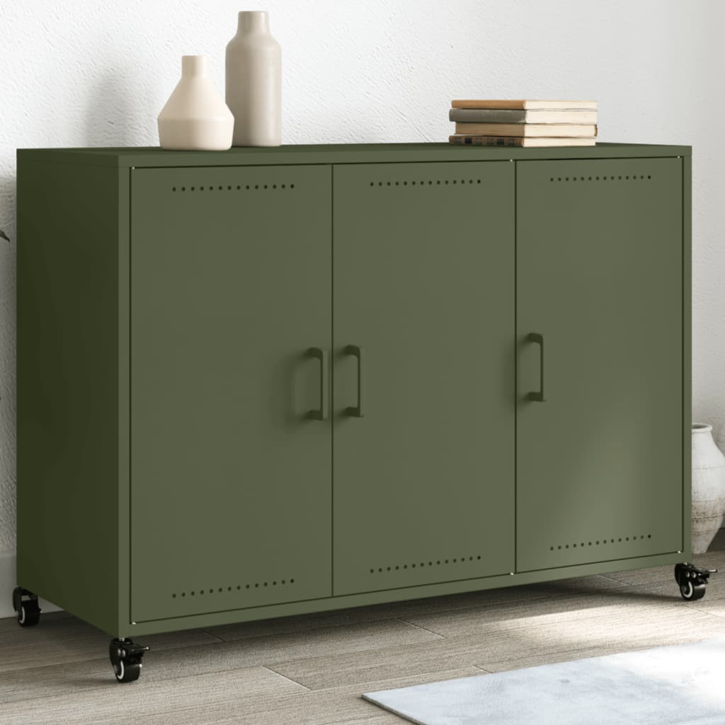 Credenza Verde Oliva 100,5x39x72 cm in Acciaio