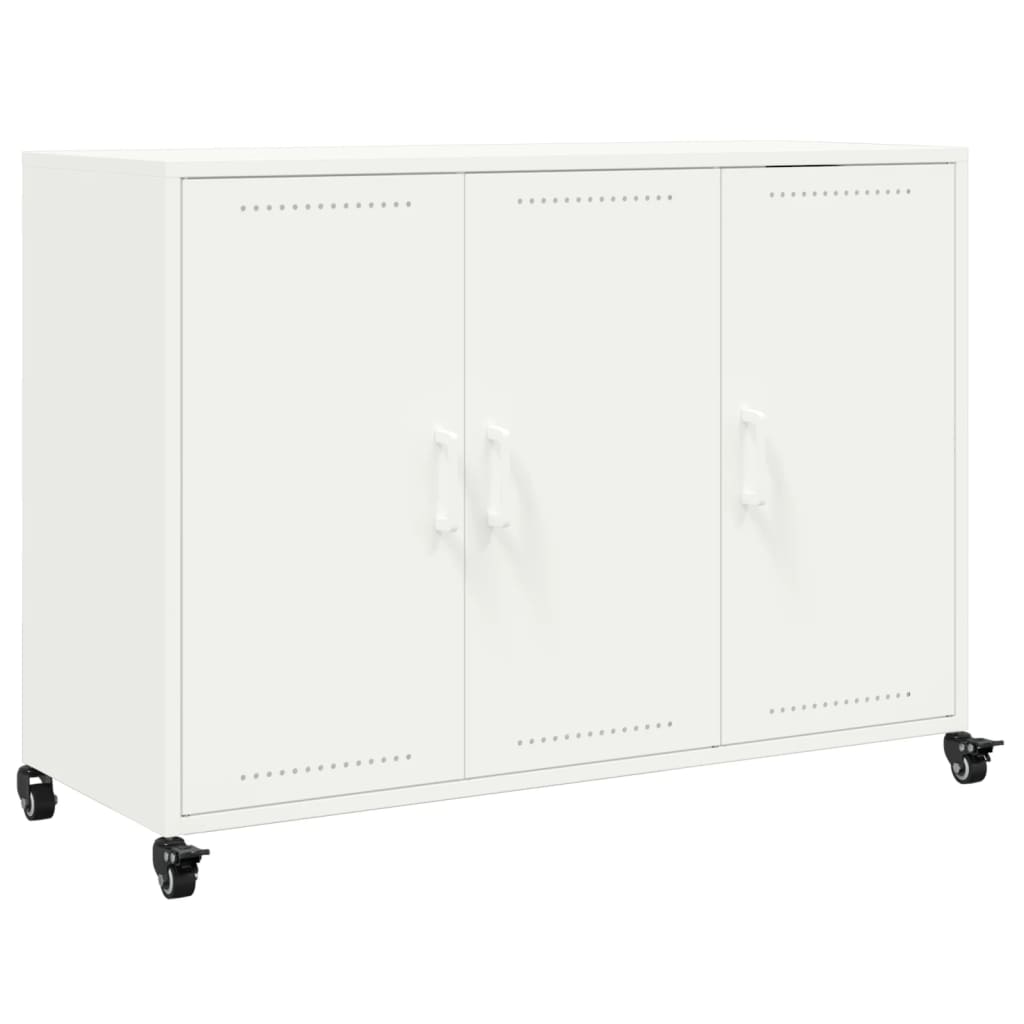 Credenza Bianca 100,5x39x72 cm in Acciaio - homemem39