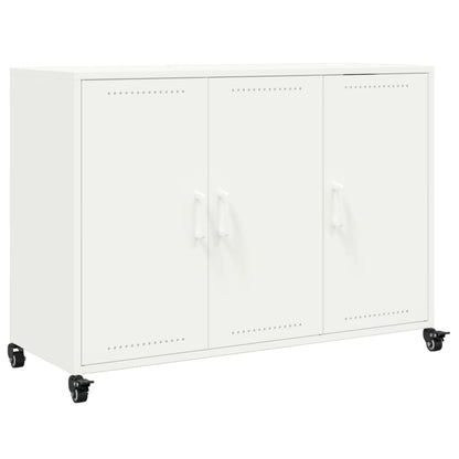 Credenza Bianca 100,5x39x72 cm in Acciaio - homemem39