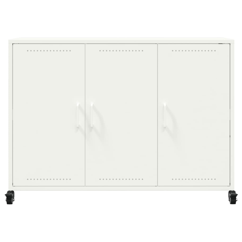 Credenza Bianca 100,5x39x72 cm in Acciaio - homemem39