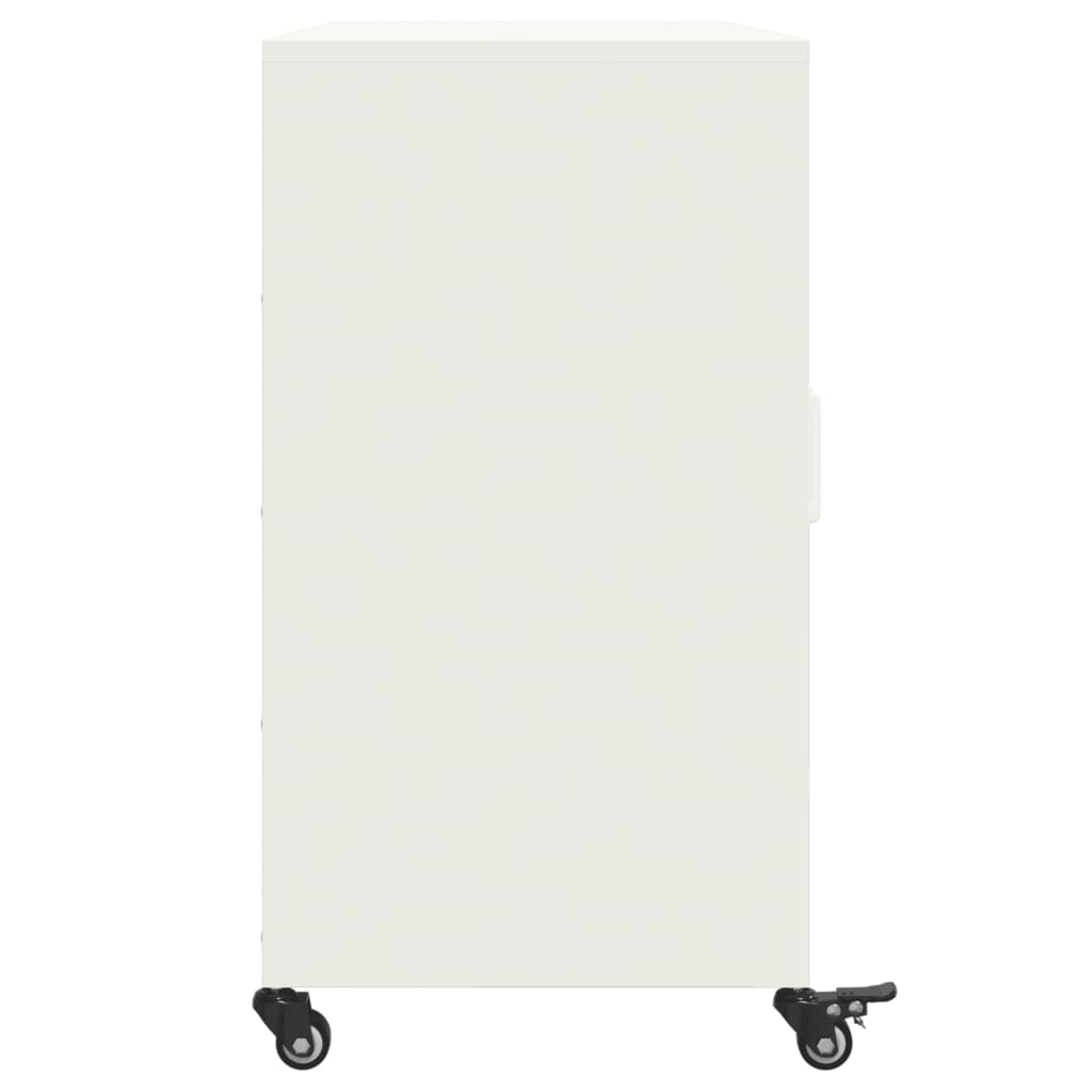 Credenza Bianca 100,5x39x72 cm in Acciaio - homemem39