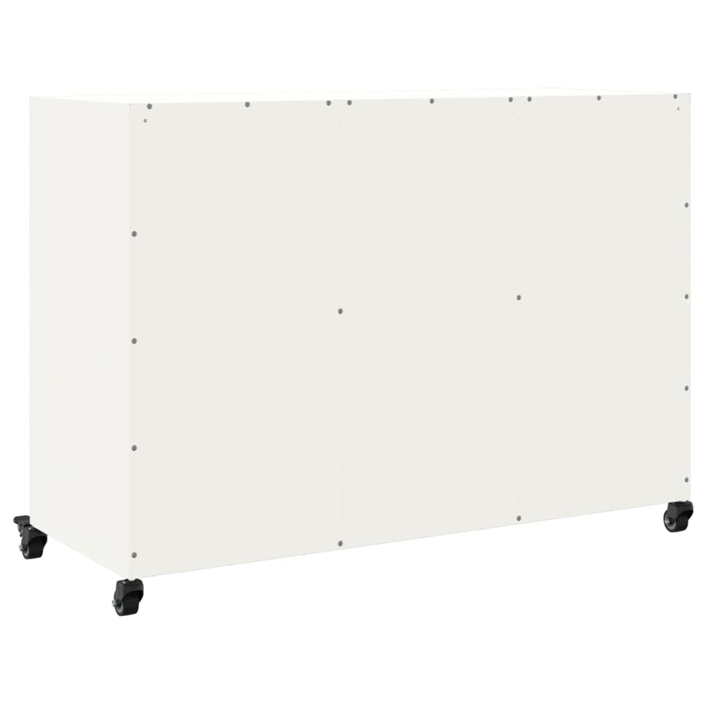 Credenza Bianca 100,5x39x72 cm in Acciaio - homemem39