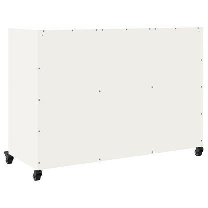 Credenza Bianca 100,5x39x72 cm in Acciaio - homemem39