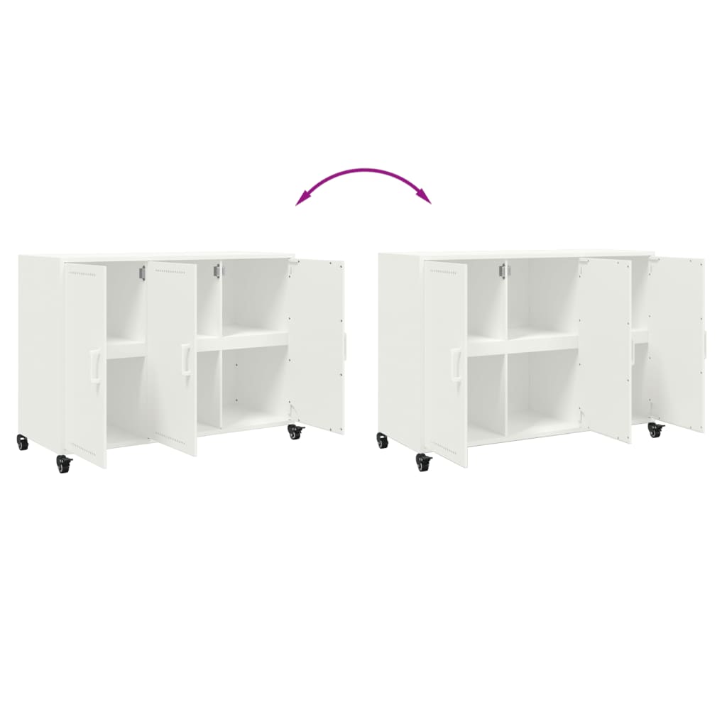 Credenza Bianca 100,5x39x72 cm in Acciaio - homemem39