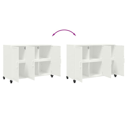 Credenza Bianca 100,5x39x72 cm in Acciaio - homemem39