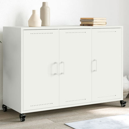 Credenza Bianca 100,5x39x72 cm in Acciaio - homemem39