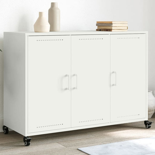 Credenza Bianca 100,5x39x72 cm in Acciaio - homemem39