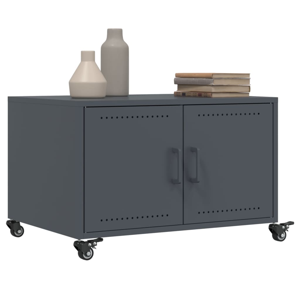 Tavolino da Salotto Antracite 68x50x43,5 cm in Acciaio