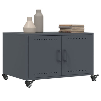 Tavolino da Salotto Antracite 68x50x43,5 cm in Acciaio
