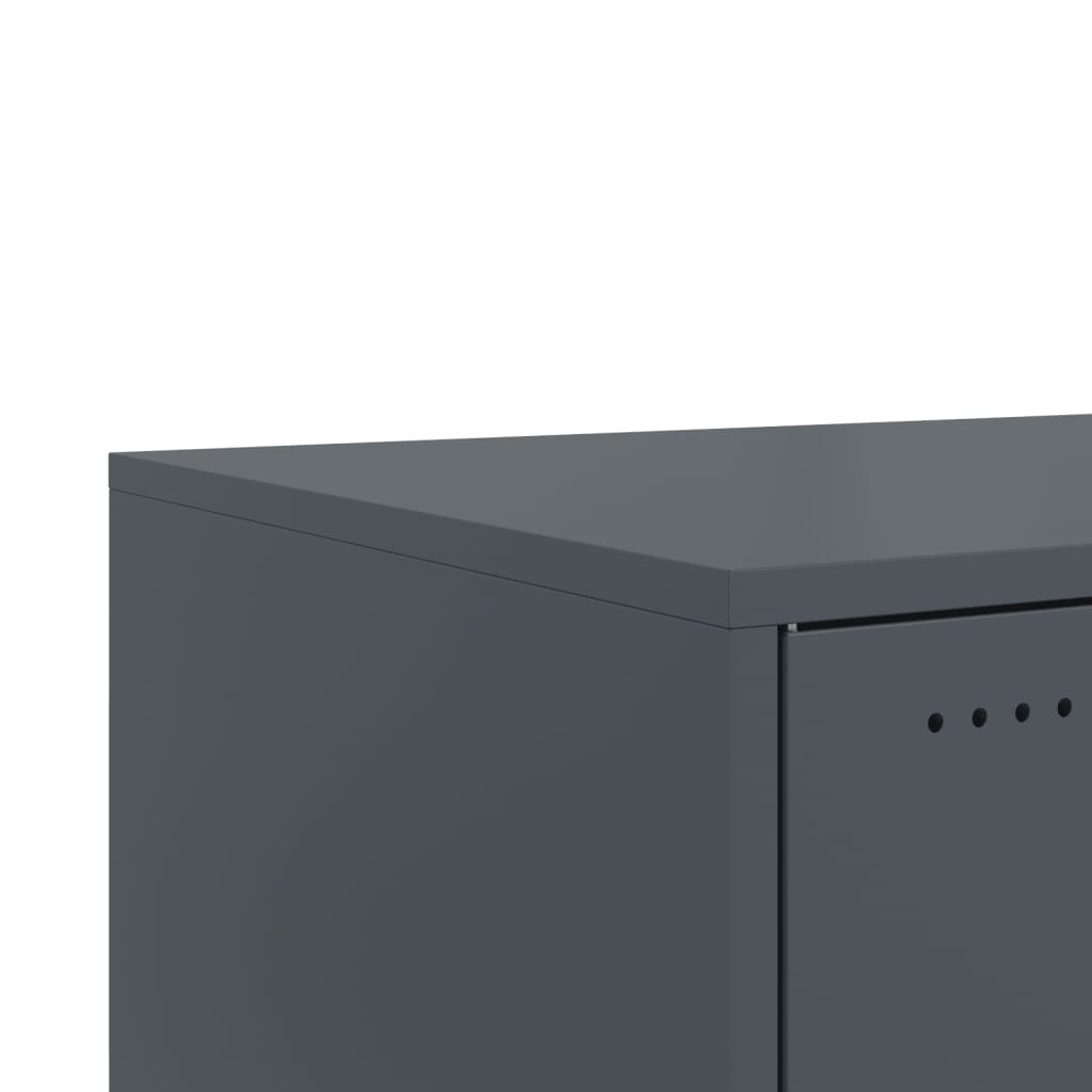 Tavolino da Salotto Antracite 68x50x43,5 cm in Acciaio | homemem39