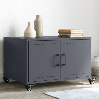 Tavolino da Salotto Antracite 68x50x43,5 cm in Acciaio | homemem39