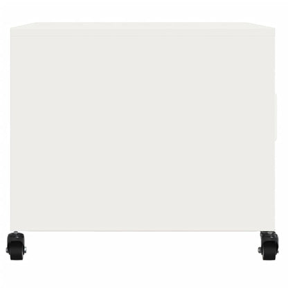 Tavolino da Salotto Bianco 68x50x43,5 cm in Acciaio