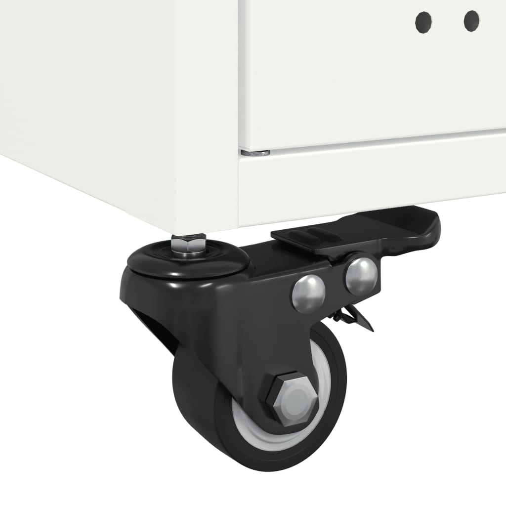 Tavolino da Salotto Bianco 68x50x43,5 cm in Acciaio