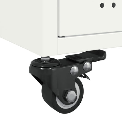 Tavolino da Salotto Bianco 68x50x43,5 cm in Acciaio