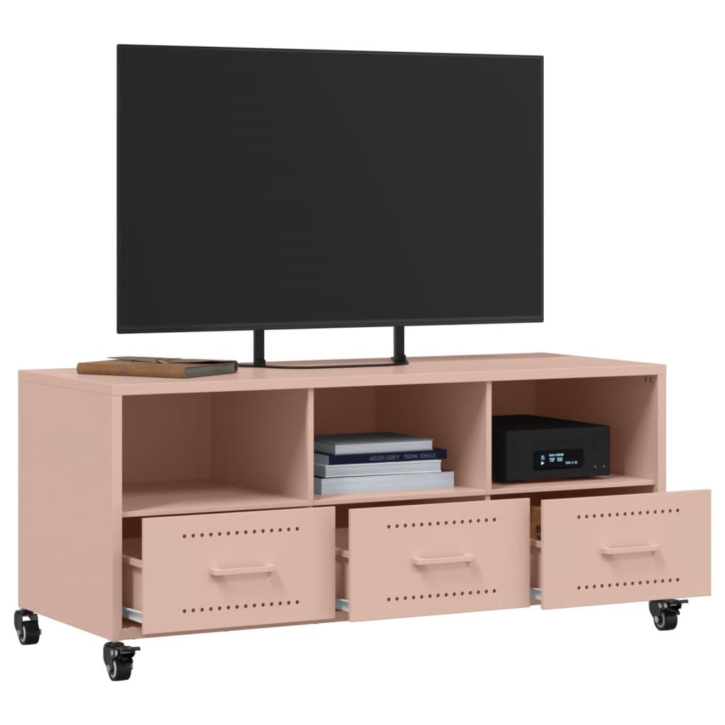 Mobile TV Rosa 100,5x39x43,5 cm in Acciaio - homemem39