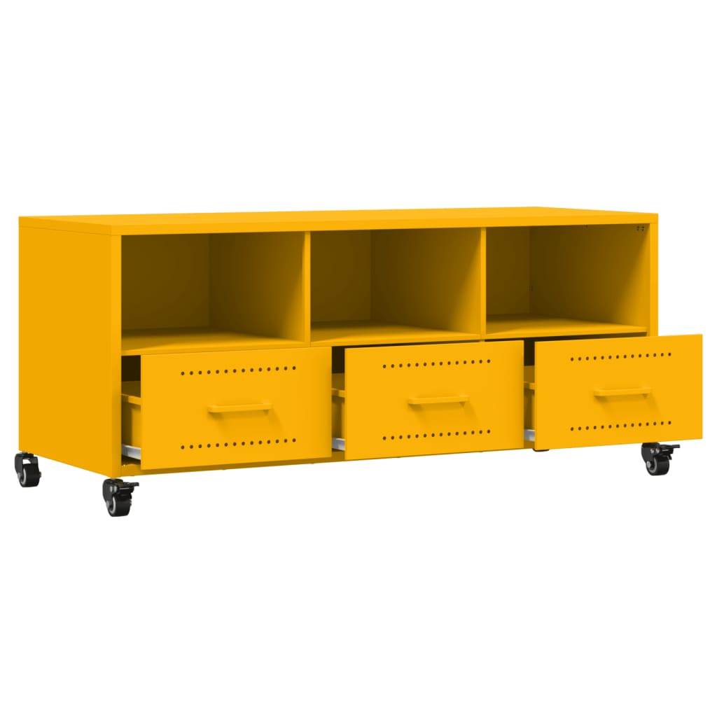 Mobile TV Giallo Senape 100,5x39x43,5 cm in Acciaio - homemem39