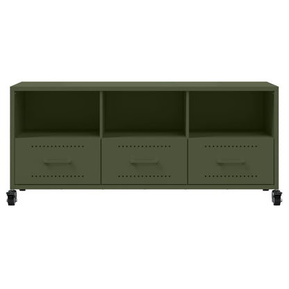 Mobile TV Verde Oliva 100,5x39x43,5 cm in Acciaio - homemem39