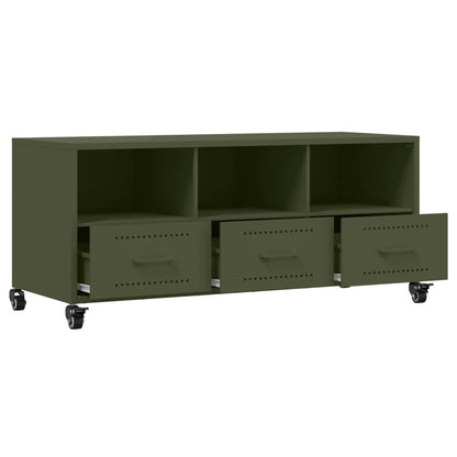 Mobile TV Verde Oliva 100,5x39x43,5 cm in Acciaio - homemem39