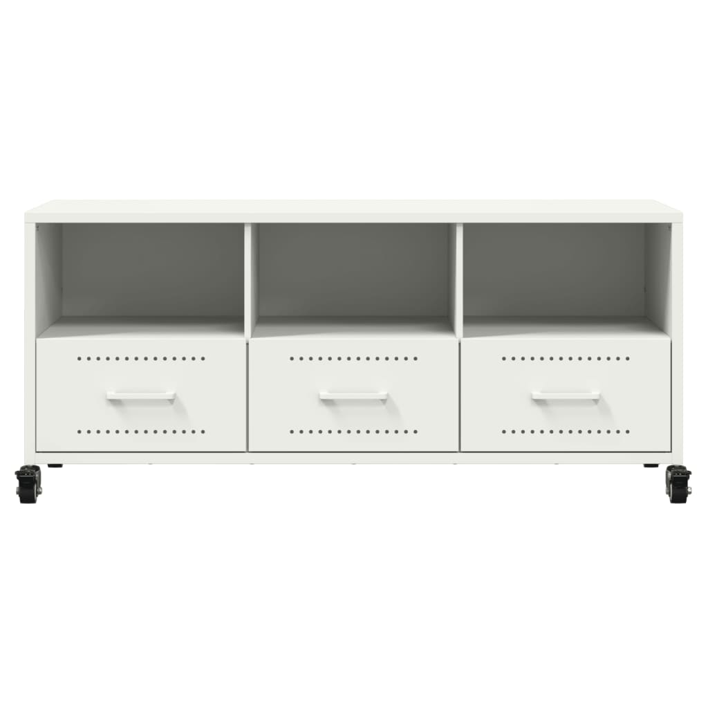 Mobile TV Bianco 100,5x39x43,5 cm in Acciaio - homemem39