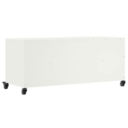 Mobile TV Bianco 100,5x39x43,5 cm in Acciaio - homemem39