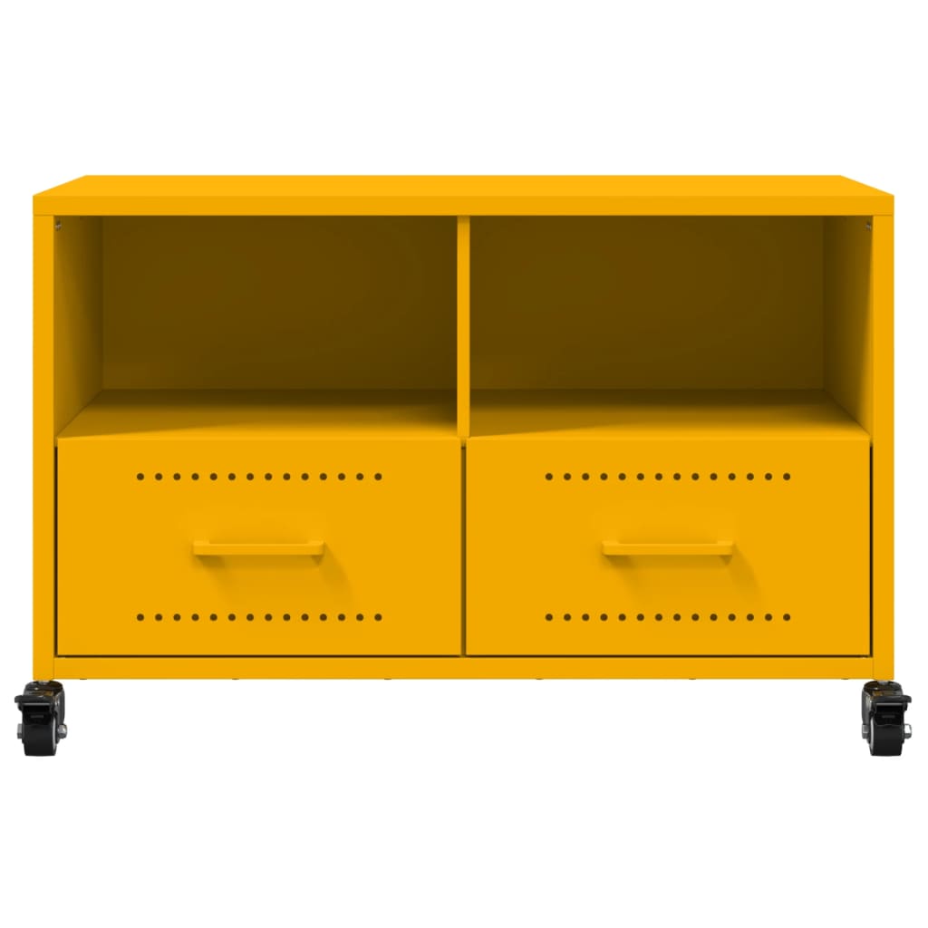 Mobile TV Giallo Senape 68x39x43,5cm Acciaio Laminato a Freddo - homemem39