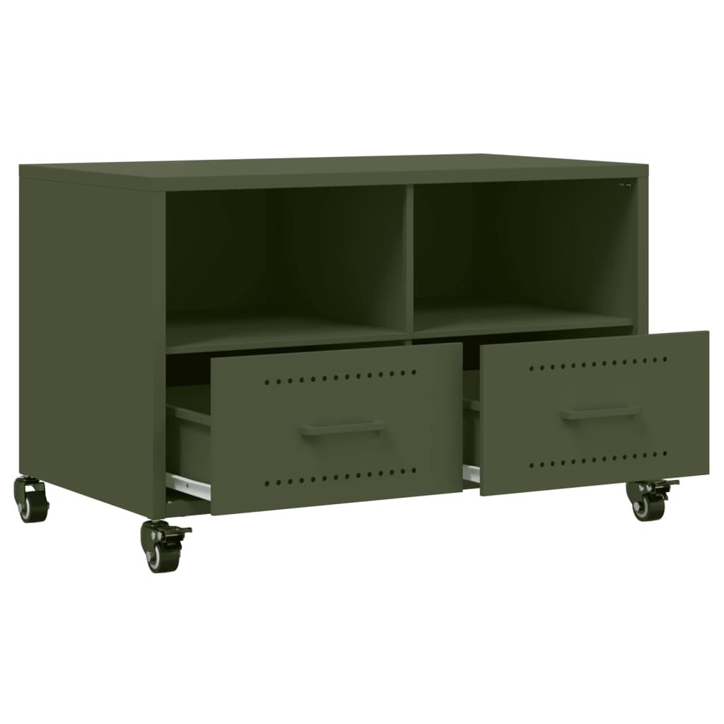 Mobile TV Verde Oliva 68x39x43,5 cm in Acciaio - homemem39