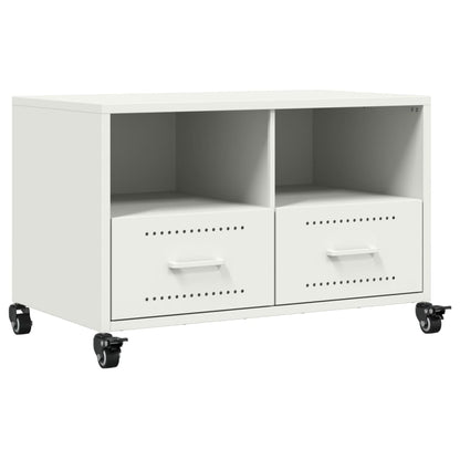 Mobile TV Bianco 68x39x43,5 cm in Acciaio - homemem39