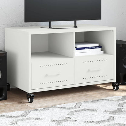 Mobile TV Bianco 68x39x43,5 cm in Acciaio - homemem39