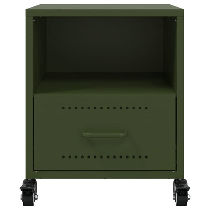 Comodino Verde Oliva 36x39x43,5 cm in Acciaio - homemem39