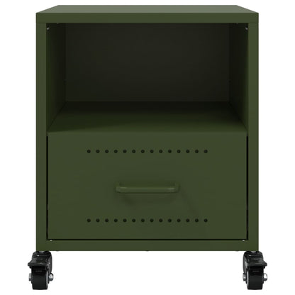 Comodini 2 pz Verde Oliva 36x39x43,5 cm in Acciaio - homemem39