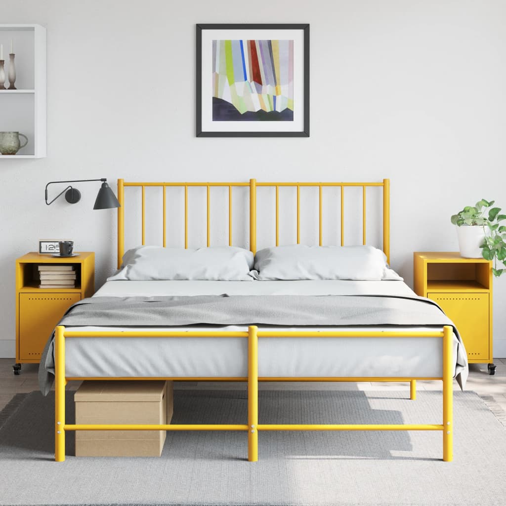 Comodini 2 pz Giallo Senape 36x39x59 cm in Acciaio - homemem39