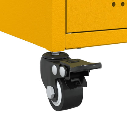 Comodino Giallo Senape 36x39x59 cm in Acciaio - homemem39